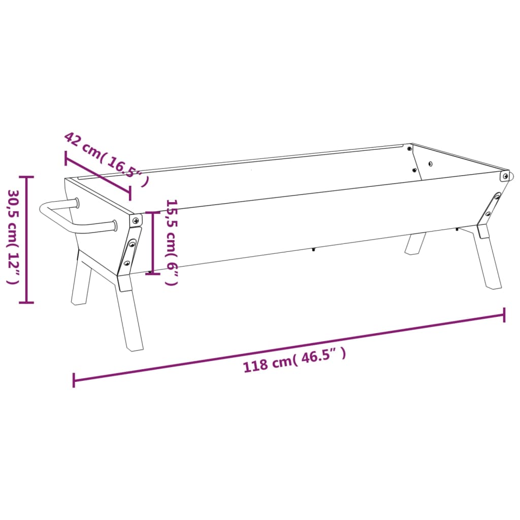 Bbq Tray Silver Stainless Steel
