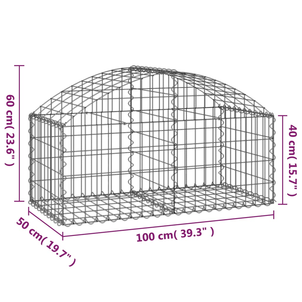 Arched Gabion Basket Galvanised Iron