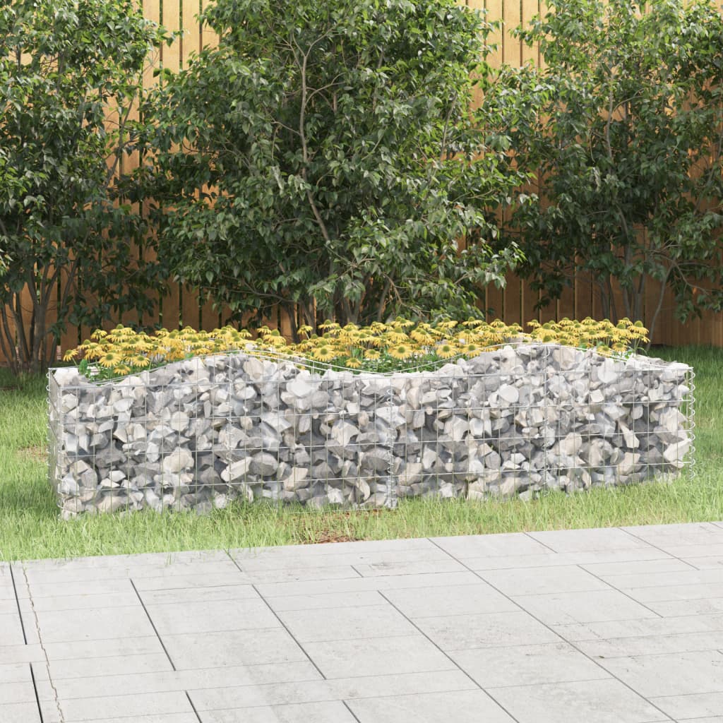 Planter 4m Arched Gabion Raised Garden Bed Galvanised Steel Stone Cage Silver 60