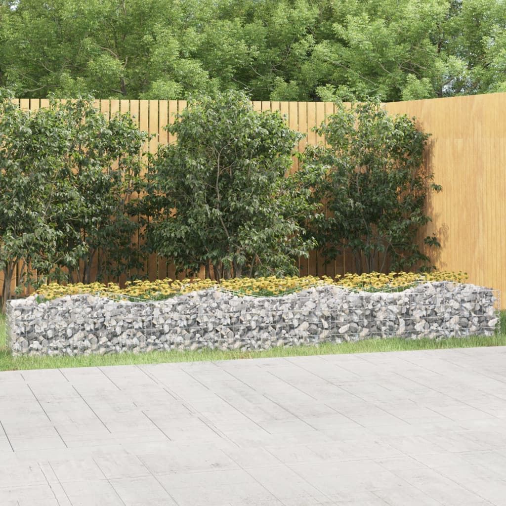 Planter 4m Arched Gabion Raised Garden Bed Galvanised Steel Stone Cage Silver 60