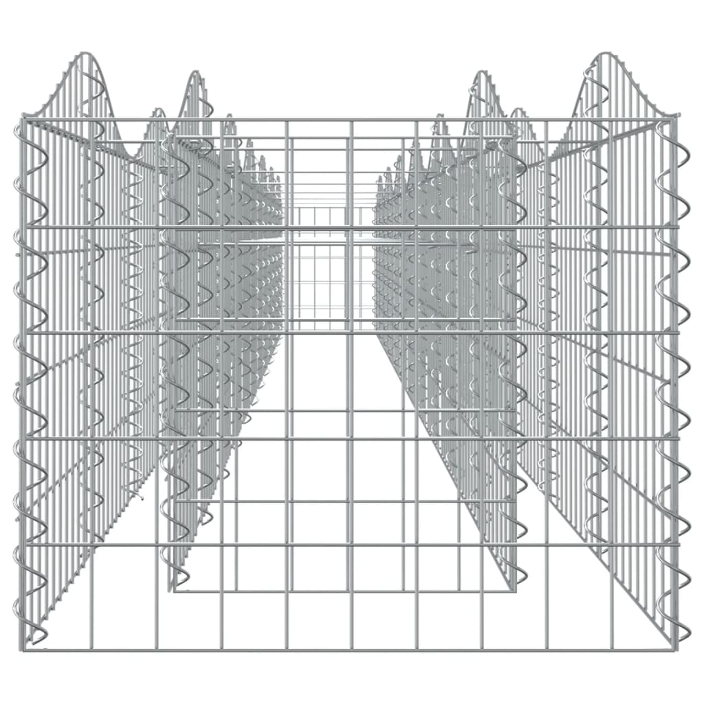 Planter 4M Arched Gabion Raised Garden Bed Galvanised Steel Stone Cage Silver 60