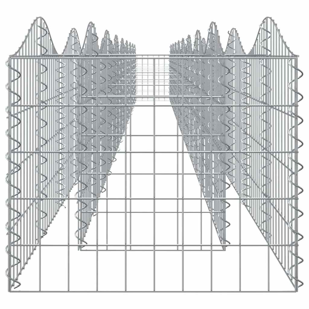 Planter 4m Arched Gabion Raised Garden Bed Galvanised Steel Stone Cage Silver 60