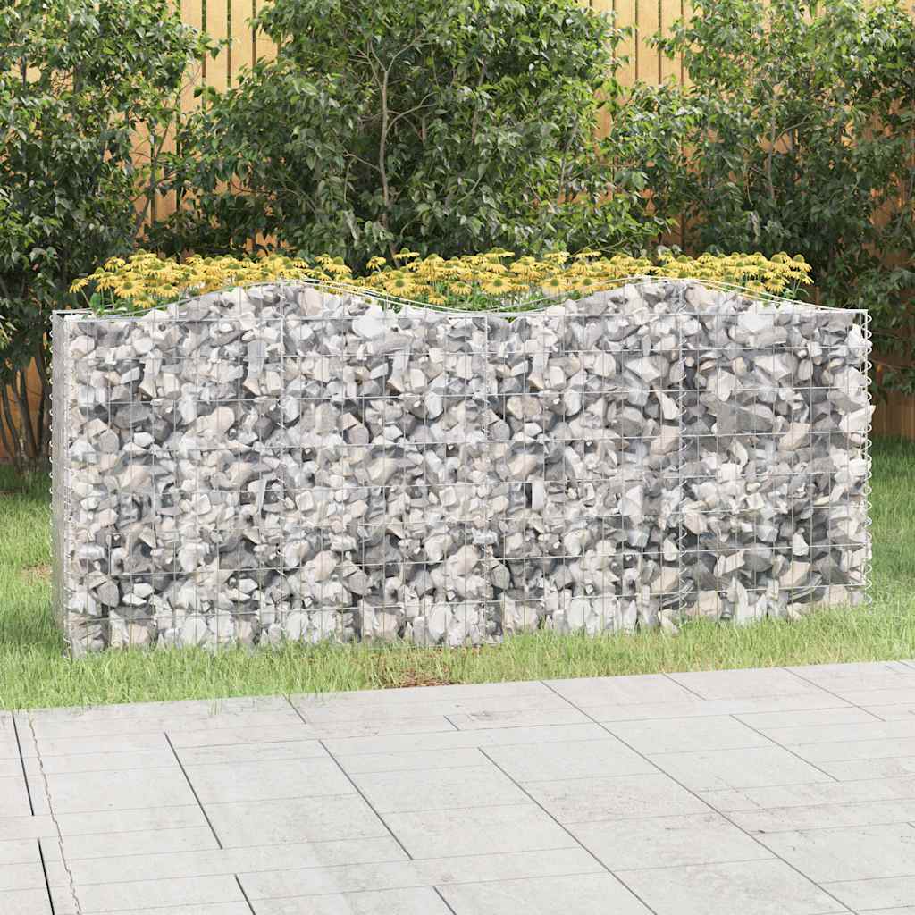 Planter 4m Arched Gabion Raised Garden Bed Galvanised Steel Stone Cage Silver 60