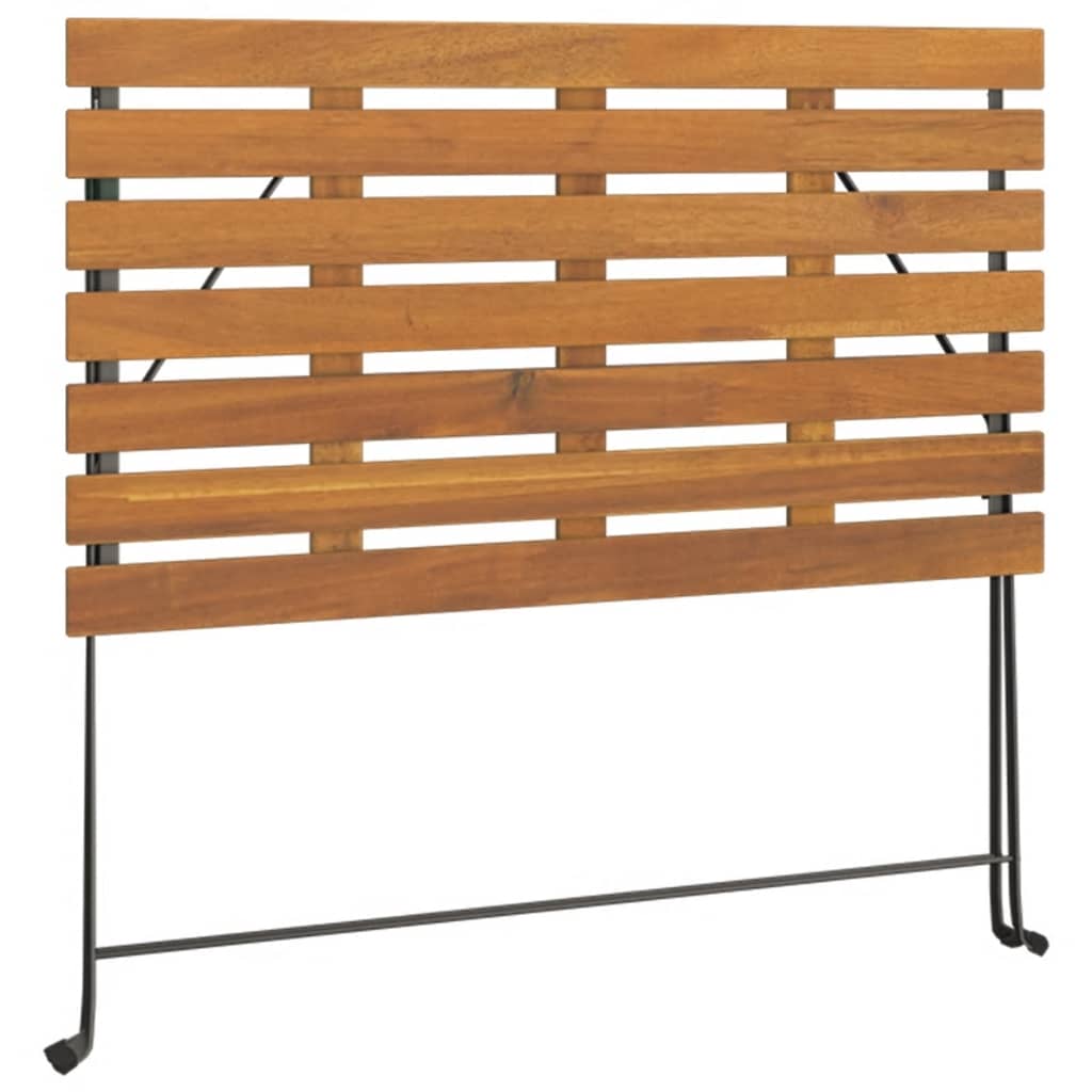 Outdoor Furniture Set 7 Piece Folding Bistro Acacia Wood & Steel Garden Black 10