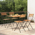 7 Piece Folding Bistro Set Solid Wood Acacia And Steel