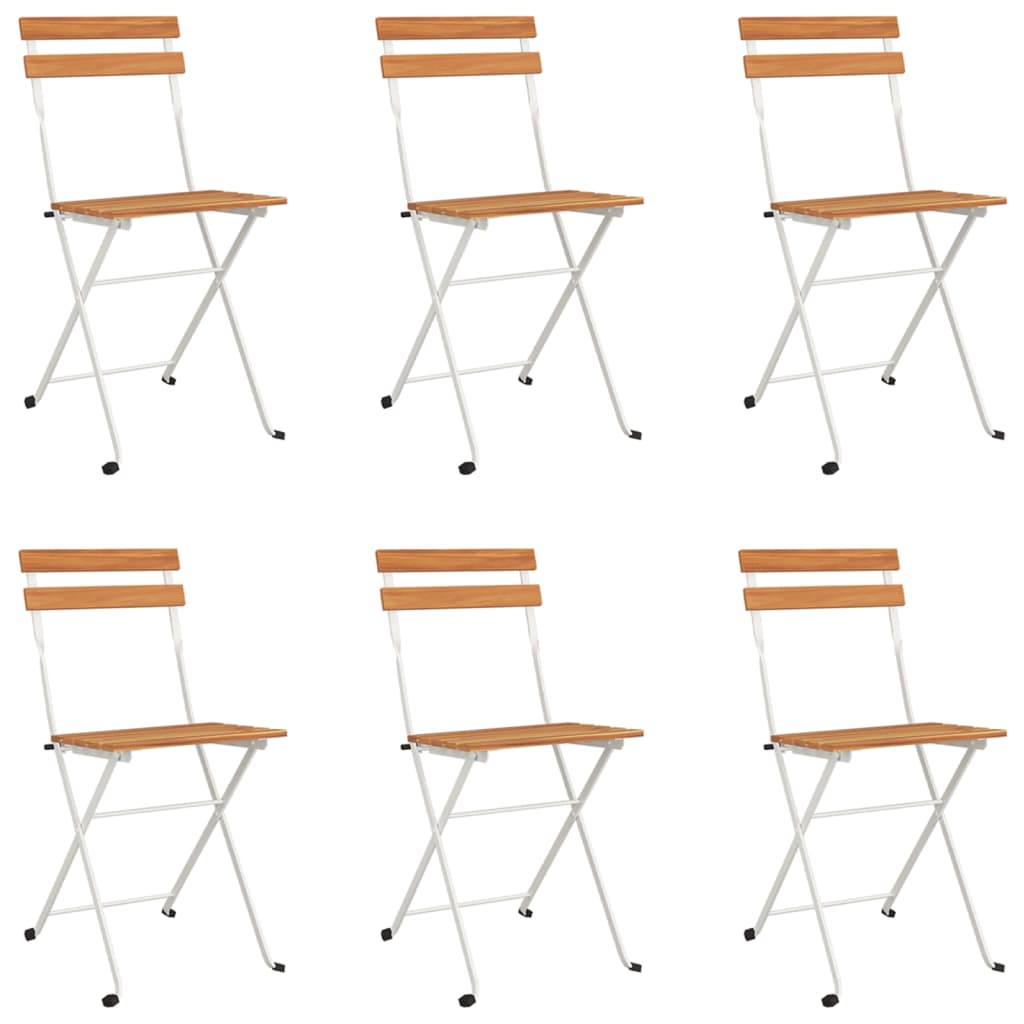 7 Piece Folding Bistro Set Solid Wood Acacia And Steel
