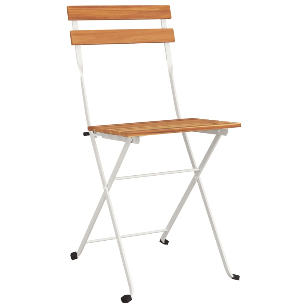 7 Piece Folding Bistro Set Solid Wood Acacia And Steel