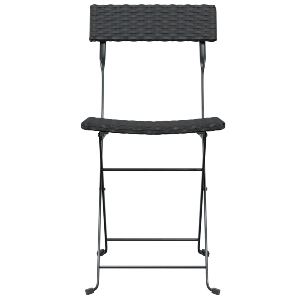 Folding Bistro Chairs 8 Pcs Poly Rattan And Steel