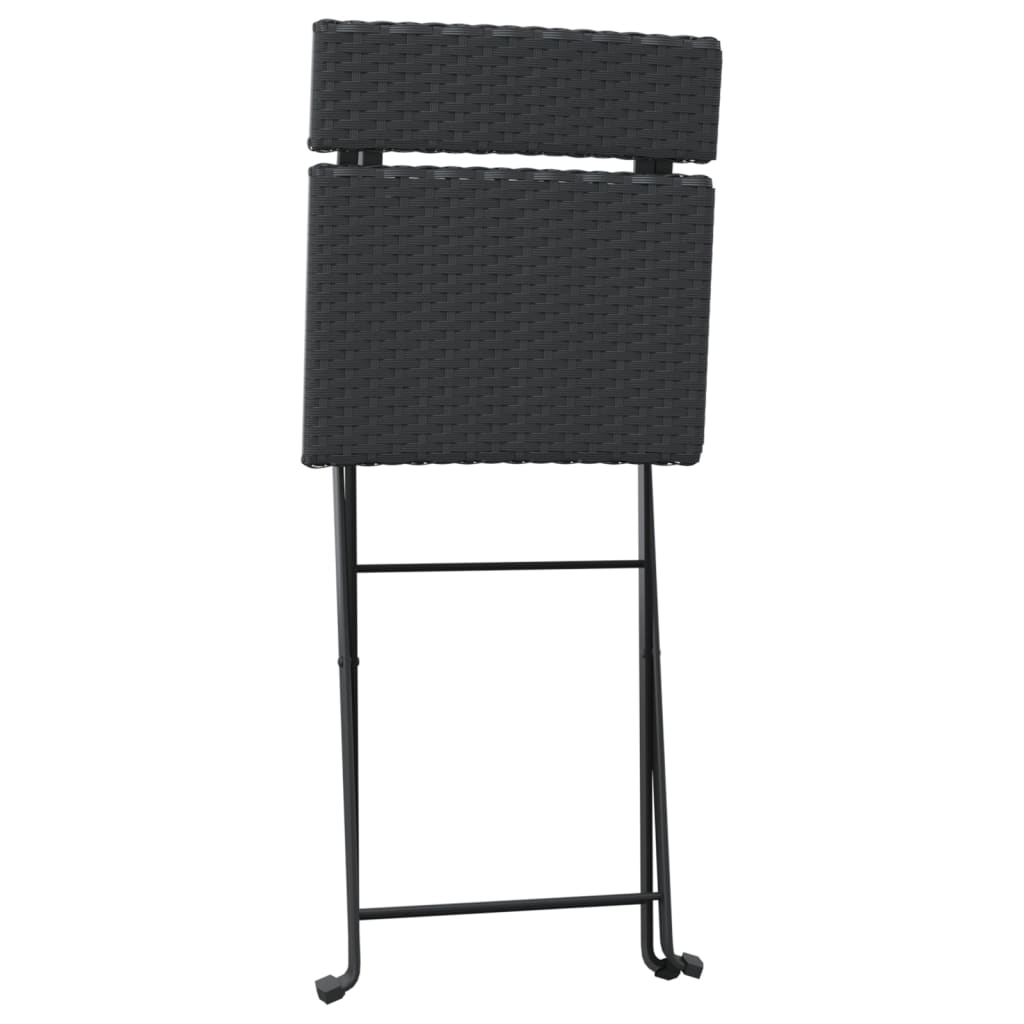 Folding Bistro Chairs 8 Pcs Poly Rattan And Steel