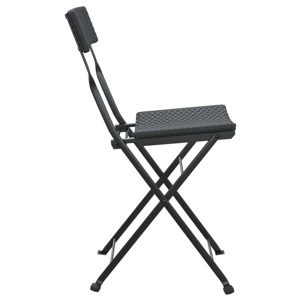 Folding Bistro Chairs 8 Pcs Poly Rattan And Steel