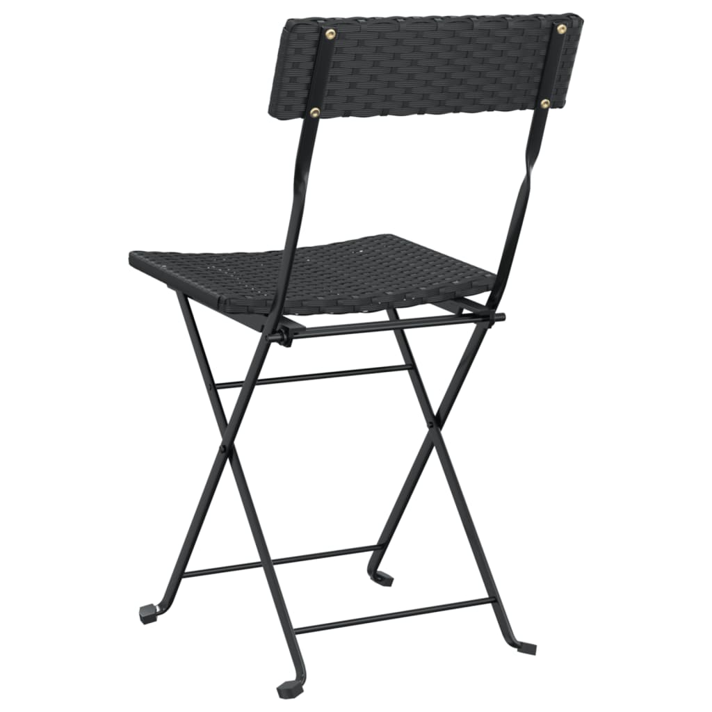 Folding Bistro Chairs 8 Pcs Poly Rattan And Steel
