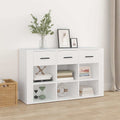 Sideboard 100X30X59.5 Cm Engineered Wood White Black Oak Smoked Oak Artisan Oak