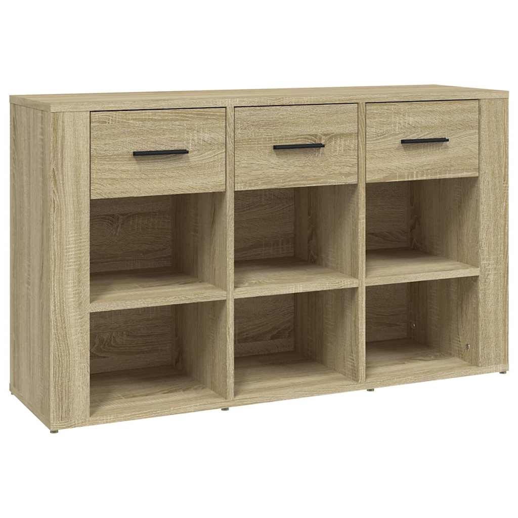 Sideboard 100X30X59.5 Cm Engineered Wood White Black Oak Smoked Oak Artisan Oak