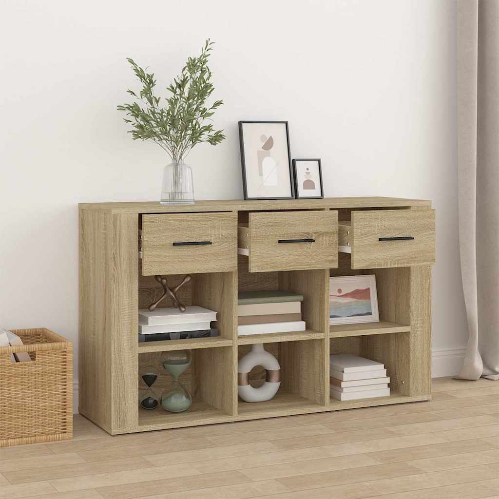 Sideboard 100X30X59.5 Cm Engineered Wood White Black Oak Smoked Oak Artisan Oak