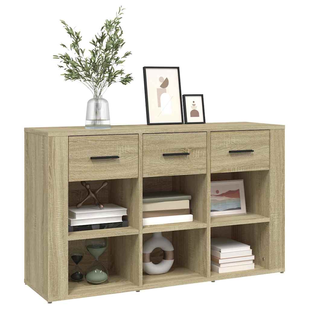 Sideboard 100X30X59.5 Cm Engineered Wood White Black Oak Smoked Oak Artisan Oak