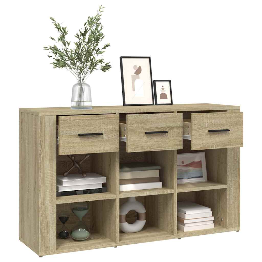 Sideboard 100X30X59.5 Cm Engineered Wood White Black Oak Smoked Oak Artisan Oak