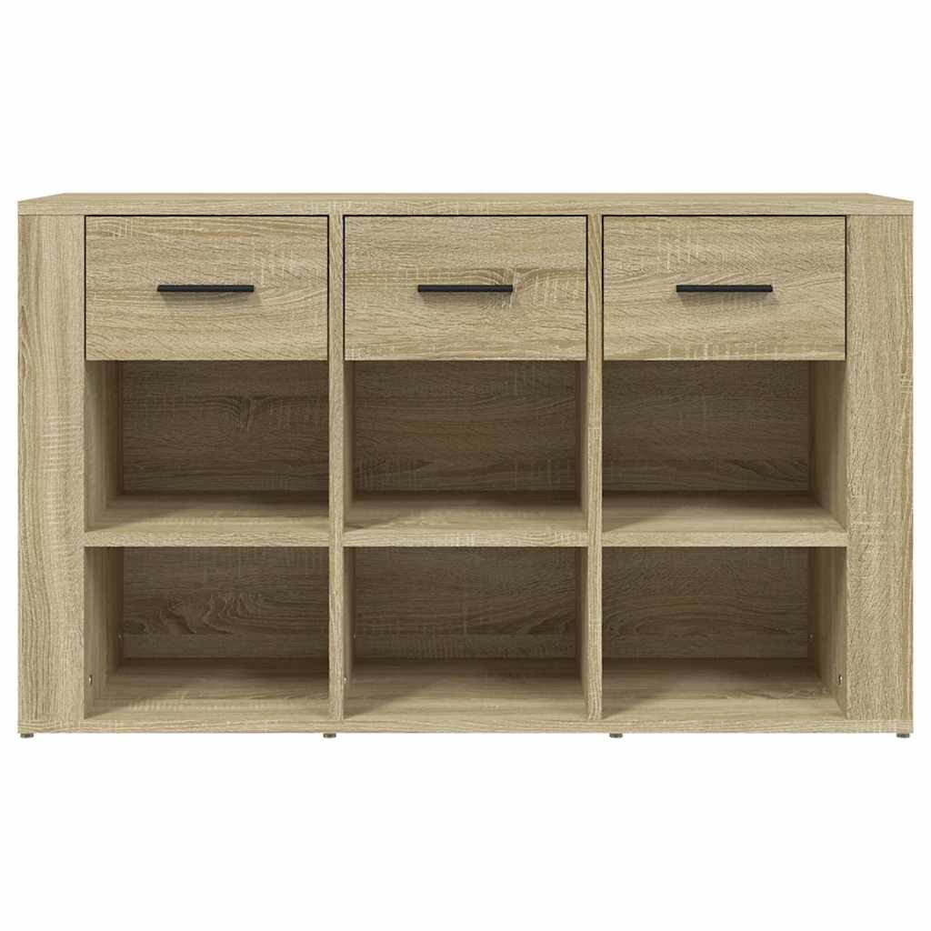 Sideboard 100X30X59.5 Cm Engineered Wood White Black Oak Smoked Oak Artisan Oak