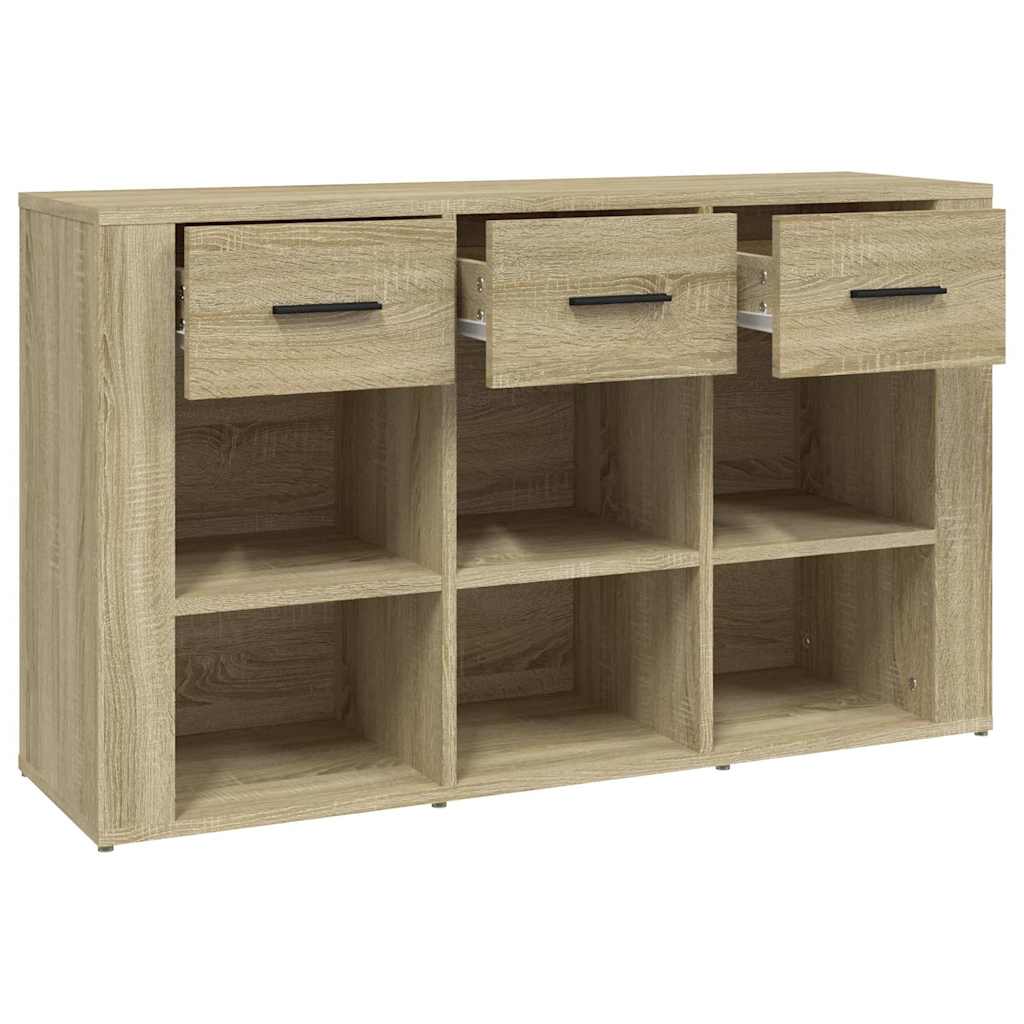 Sideboard 100X30X59.5 Cm Engineered Wood White Black Oak Smoked Oak Artisan Oak
