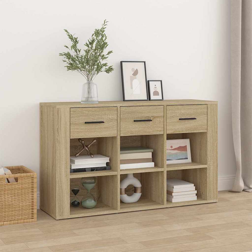 Sideboard 100X30X59.5 Cm Engineered Wood White Black Oak Smoked Oak Artisan Oak