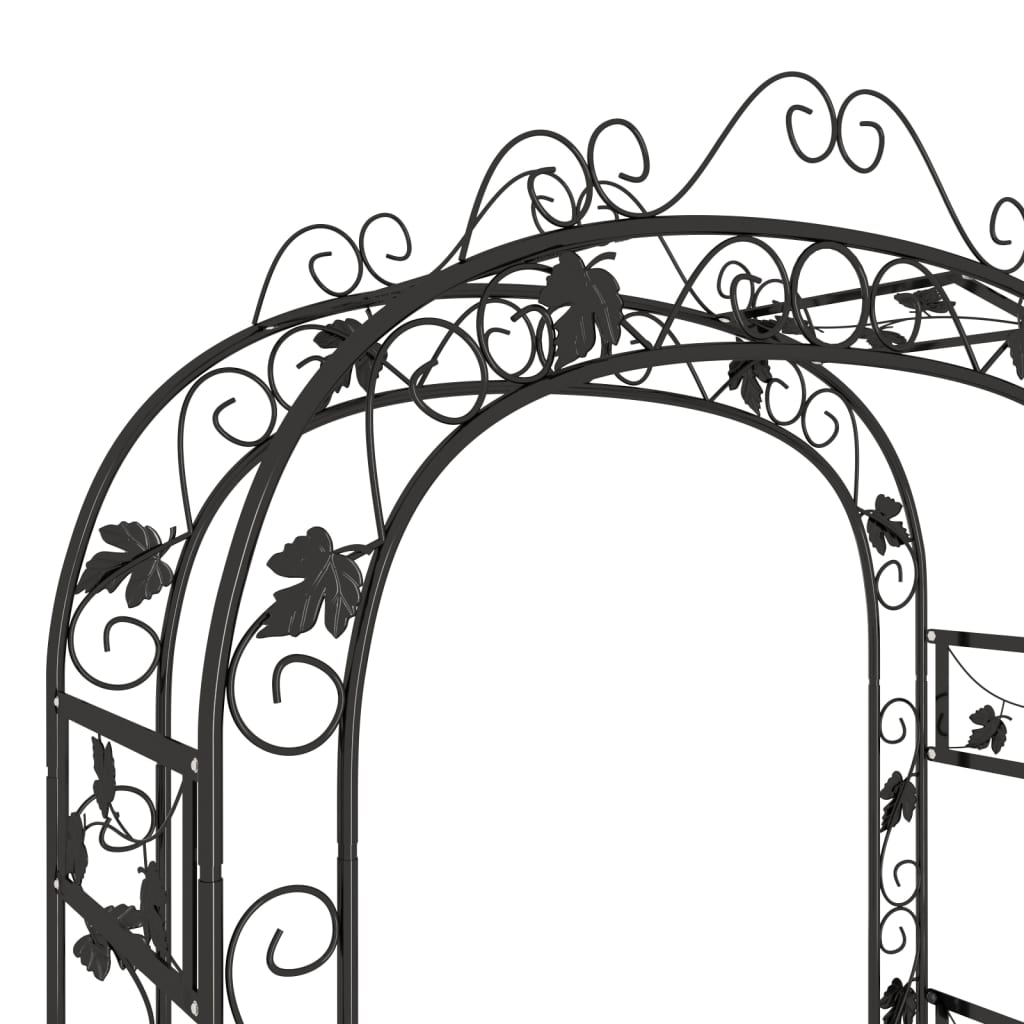 Garden Arch Black 116X45X240 Cm Steel