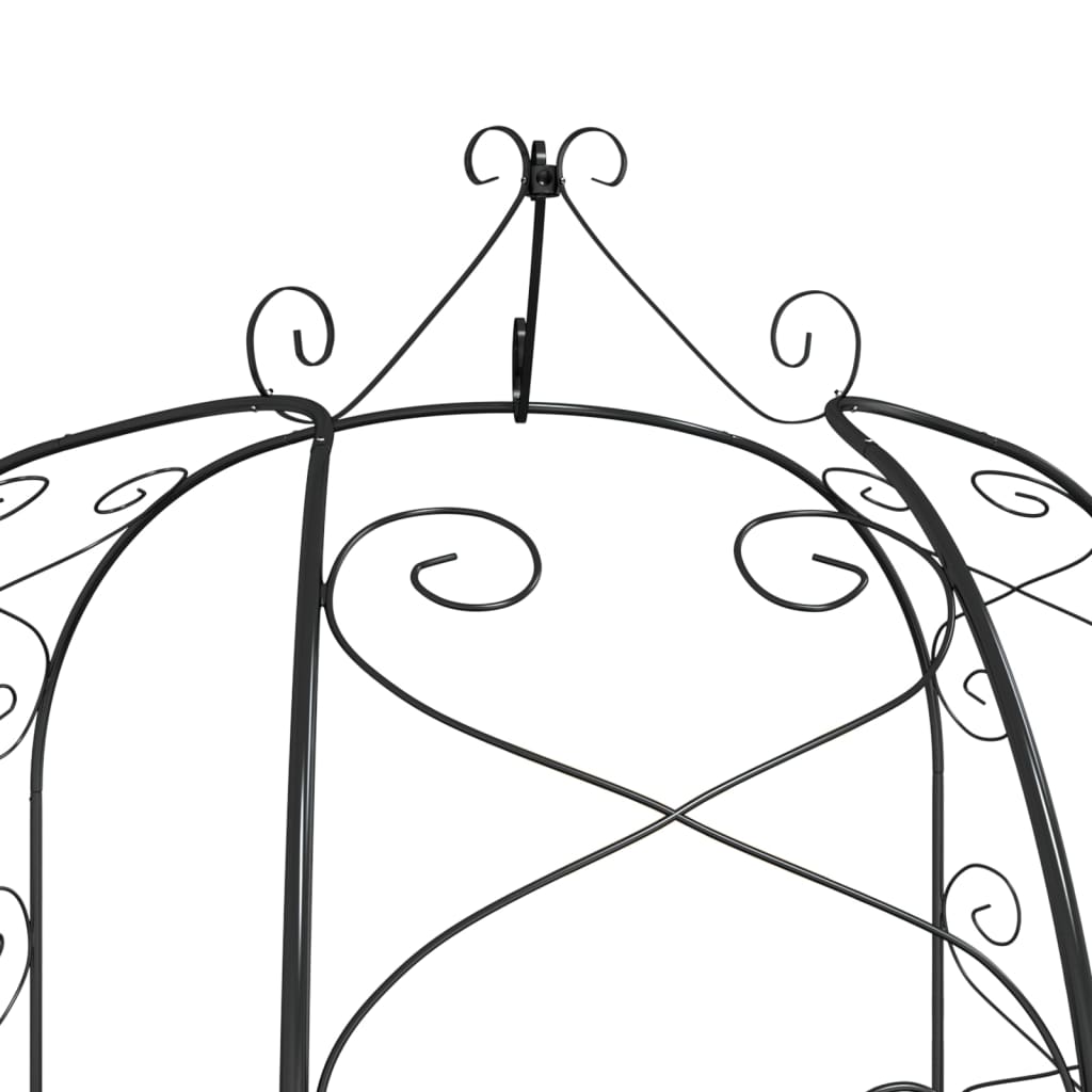 Garden Arches Trellises Arbours & Pergolas Round Arch Black Steel Ø180x255cm Cli