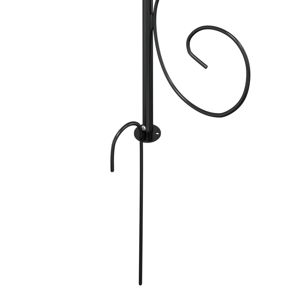 Garden Arches Trellises Arbours & Pergolas Round Arch Black Steel Ø180x255cm Cli