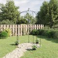 Garden Arches Trellises Arbours & Pergolas Round Arch Black Steel Ø180x255cm Cli
