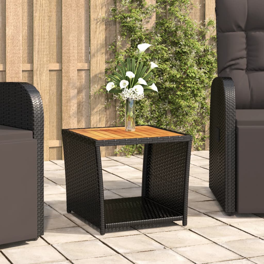 Outdoor Table Poly Rattan Coffee Garden Patio Side 45X45X40Cm Beige Black Grey 4