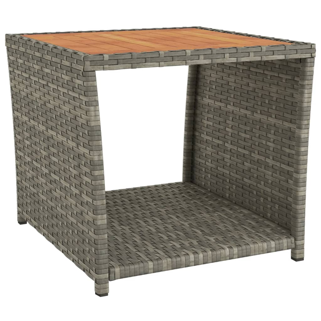 Outdoor Table Poly Rattan Coffee Garden Patio Side 45X45X40Cm Beige Black Grey 4