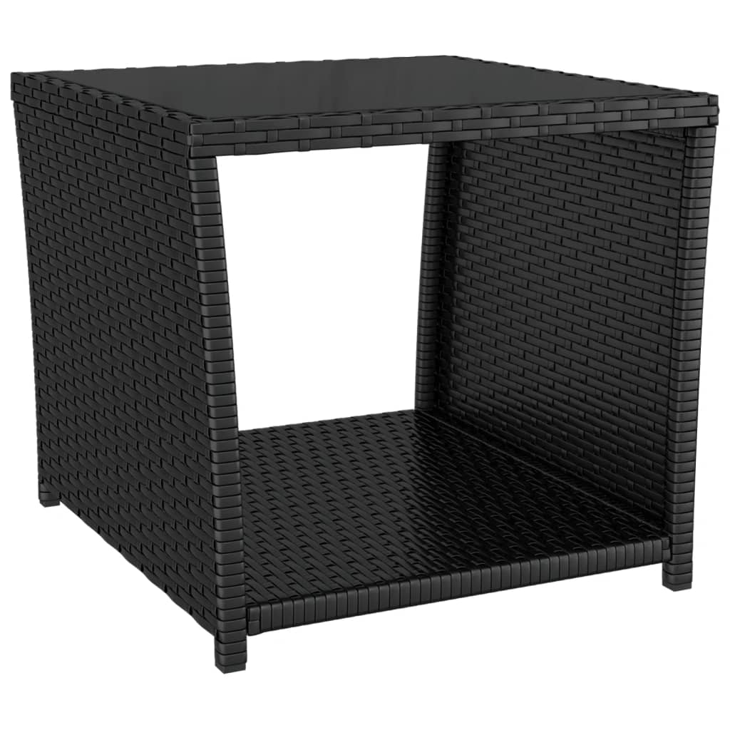Outdoor Table Poly Rattan Coffee Garden Patio Side 45X45X40Cm Beige Black Grey 4