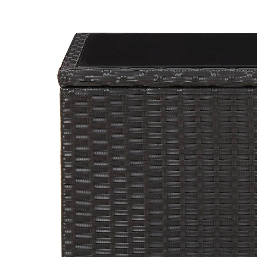 Outdoor Table Poly Rattan Coffee Garden Patio Side 45X45X40Cm Beige Black Grey 4