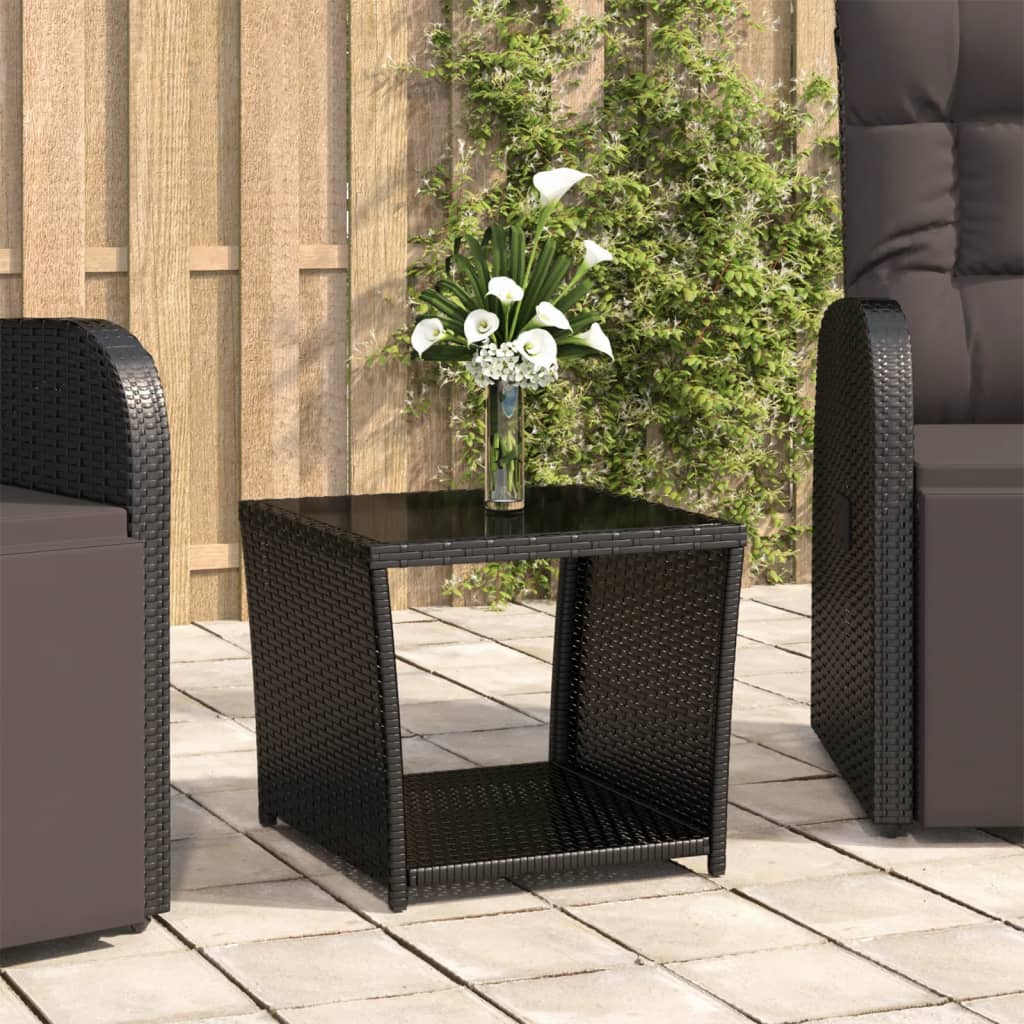 Outdoor Table Poly Rattan Coffee Garden Patio Side 45X45X40Cm Beige Black Grey 4