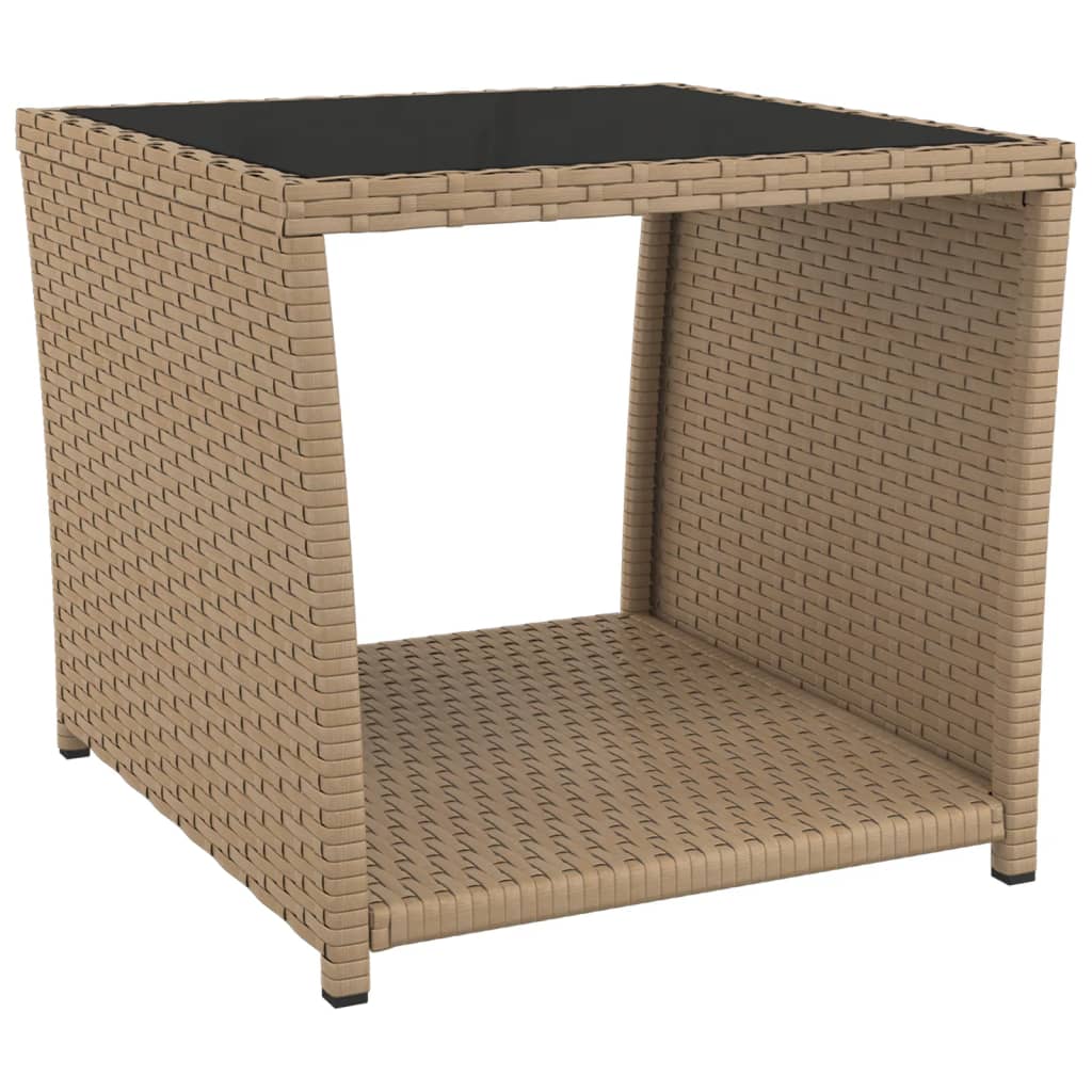 Outdoor Table Poly Rattan Coffee Garden Patio Side 45X45X40Cm Beige Black Grey 4