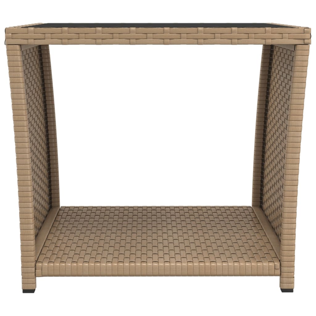 Outdoor Table Poly Rattan Coffee Garden Patio Side 45X45X40Cm Beige Black Grey 4