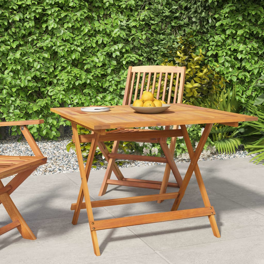 Folding Garden Table 90X90X75 Cm Solid Wood Acacia