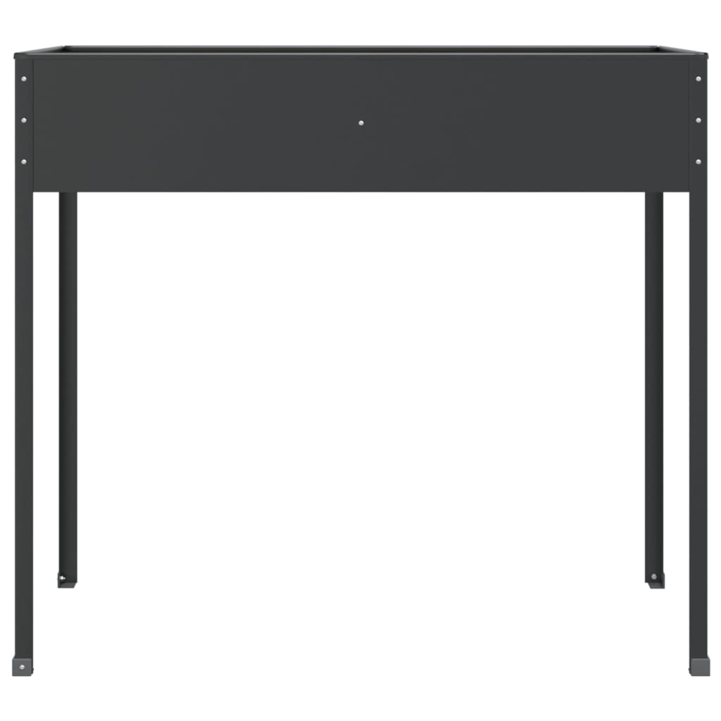 Planter 2x Galvanised Steel Raised Garden Planters Anthracite Outdoor Plant Beds