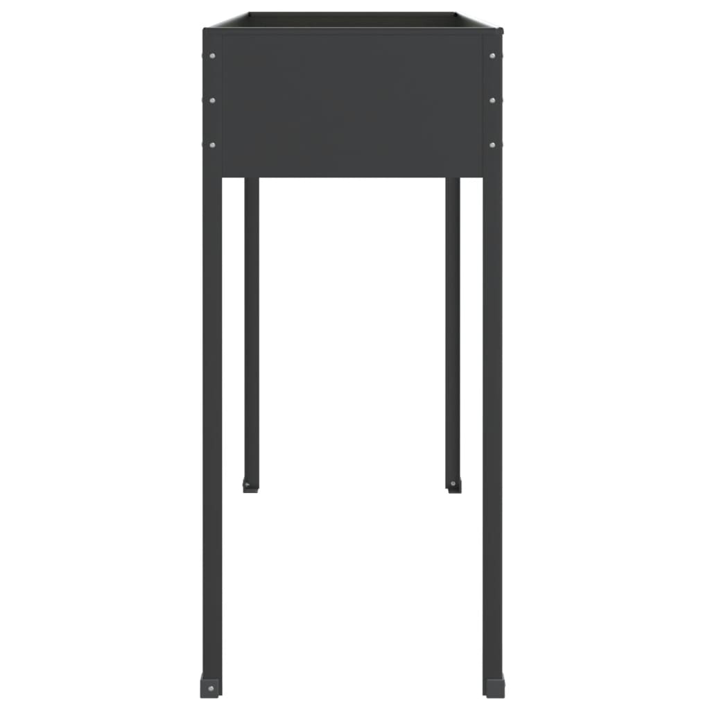 Garden Planters 2 Pcs Anthracite Galvanised Steel