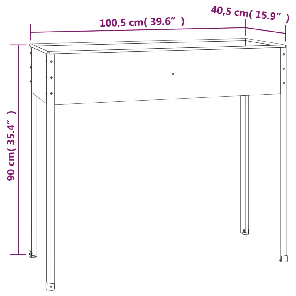 Garden Planters 2 Pcs Anthracite Galvanised Steel