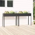 Garden Planters 2 Pcs Anthracite Galvanised Steel
