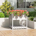Planter With Shelf Solid Wood Pine