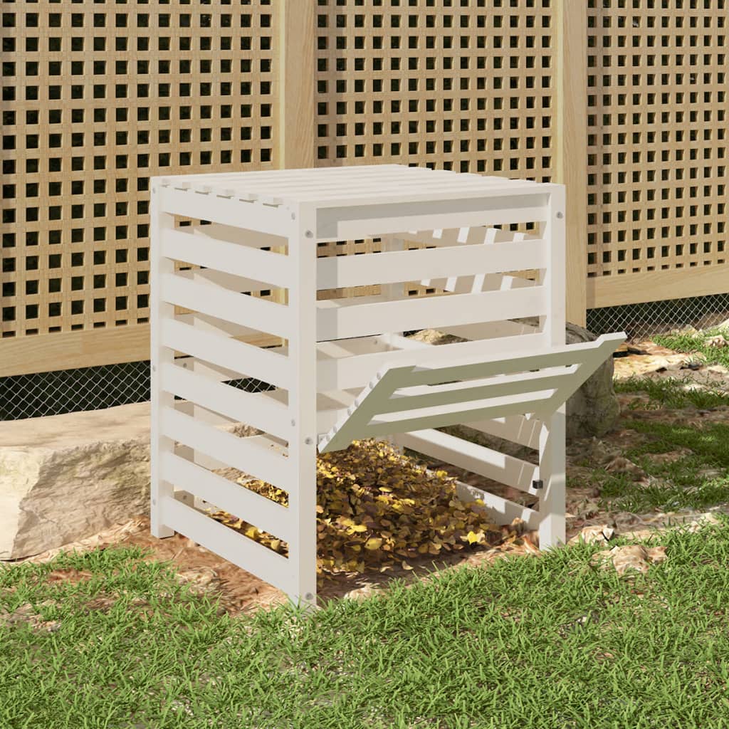 Composter White Solid Wood Pine
