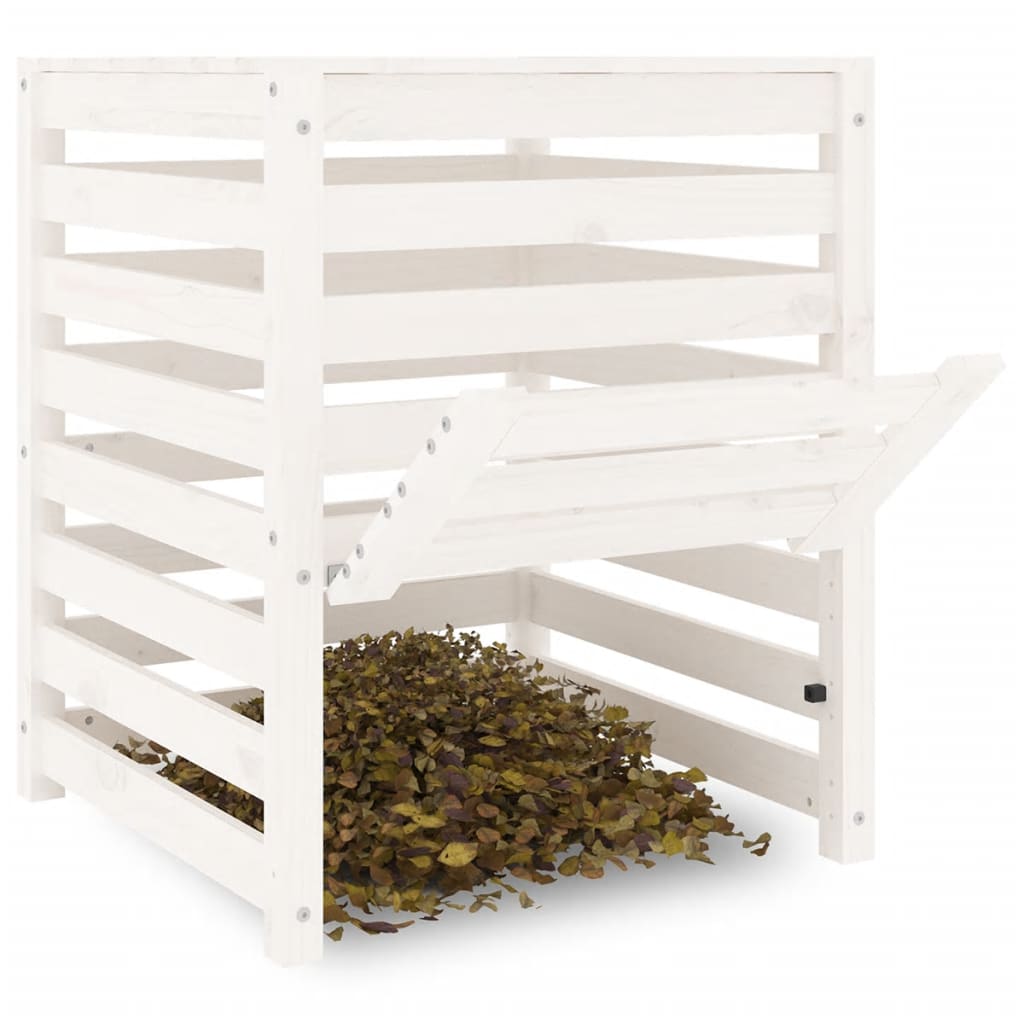 Composter White Solid Wood Pine