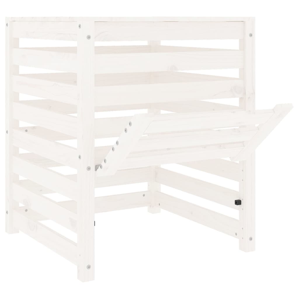 Composter White Solid Wood Pine