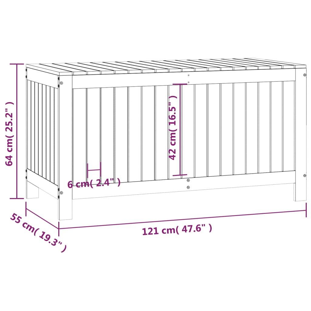 Garden Storage Box Solid Wood Pine