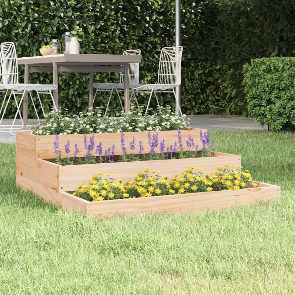 Planter White Solid Wood Pine