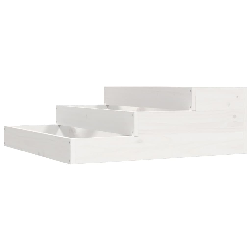 Planter White Solid Wood Pine