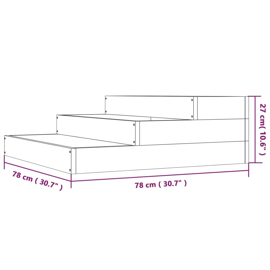 Planter White Solid Wood Pine