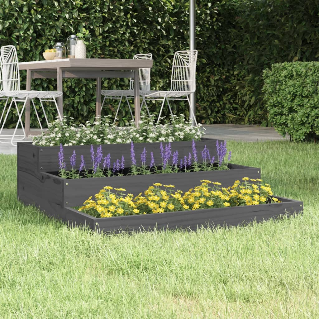 Planter White Solid Wood Pine