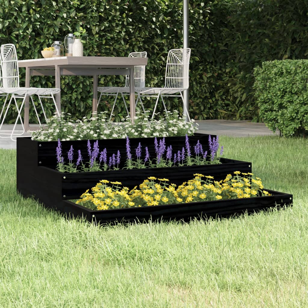 Planter White Solid Wood Pine
