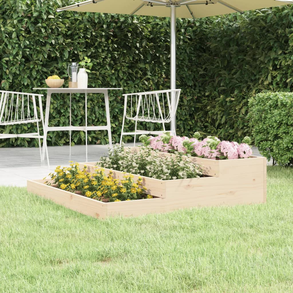 Planter White Solid Wood Pine